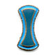 Intercalaire 2 rangs bronze �maill� 22x10 mm Bleu/Bleu clair x1