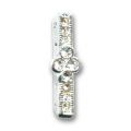 Intercalaire multirangs 20x6 mm argent� strass Crystal x1