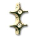 Intercalaire 3 rangs 22x13 mm dor� strass Crystal x1