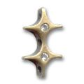 Intercalaire 3 rangs 22x13 mm bronze strass Crystal x1