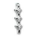 Intercalaire 4 rangs 23x5 mm plaqu� rhodium strass Crystal x1