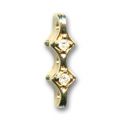 Intercalaire 3 rangs 17x5 mm dor� strass Crystal x1