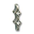 Intercalaire 3 rangs 17x5 mm bronze strass Crystal x1