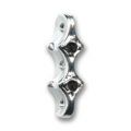 Intercalaire 3 rangs 17x5 mm plaqu� rhodium strass Jet x1