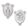 Intercalaire Saint pour chapelet 25x19 mm argent� vieilli x1