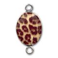 Intercalaire ovale 2 anneaux 21x17 mm Leopard x1