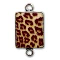 Intercalaire rectangle 2 anneaux 24x19 mm Leopard x1