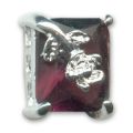 Slider 3 rangs 13x10 mm argent� cabochon Amethyst x1