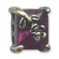 Slider 3 rangs 13x10 mm bronze cabochon Amethyst x1