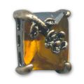 Slider 3 rangs 13x10 mm bronze cabochon Topaz x1