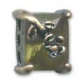Slider 3 rangs 13x10 mm bronze cabochon Kaki x1