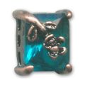 Separador slider 3 filas 13x10 mm strass Green Aqua x1