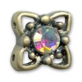 Slider 2 rangs 11 mm bronze strass Crystal AB x1
