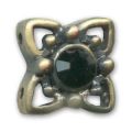 Slider 2 rangs 11 mm bronze strass Jet x1
