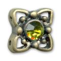 Slider 2 rangs 11 mm bronze strass Olivine x1