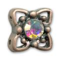 Slider 2 rangs 11 mm cuivr� vieilli strass Crystal AB x1