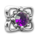 Slider 2 rangs 10 mm argent� vieilli strass Amethyst x1