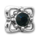 Slider 2 rangs 10 mm argent�  strass Jet x1