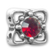 Slider 2 rangs 10 mm argent� vieilli strass Siam x1