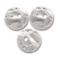 Sequins froiss�s trou�s 15 mm argent� antique x5