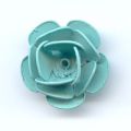 Rose m�tal 12 mm Vert Turquoise x1