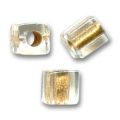 Cubes Miyuki 3 mm SB3-234- Crystal Spkl Met Gold Lined
