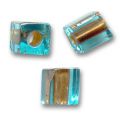 Cubes Miyuki 4 mm SB4-2642 - Aqua Spkl Bronze Lined