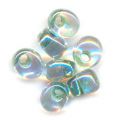 Magatama Miyuki 4 mm MA4-2148 - Crystal AB Moss Green Lined