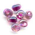 Magatama Miyuki 4 mm MA4-2170 - Smoky Amethyst AB Fuchsia Lined