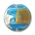 Bomb�e 22 mm feuille d'or et d'argent Chalk Blue x1