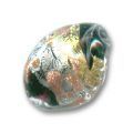 Feuille torsad�e aventurine feuille d'or et d'argent 16x12 mm