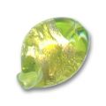 Feuille torsad�e cercl�e d'or 16x12 mm Peridot x1