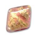 Losange feuille d'or 19x18 mm Rose x1