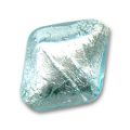 Losange feuille d'argent 19x18 mm Aquamarine  x1