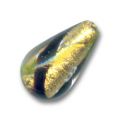 Poire ethnique feuille d'or 18x10 mm x1