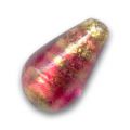 Poire rose feuille d'or 18x10 mm x1