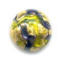 Ronde  8 mm feuille d'or Bleu/Vert x1