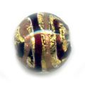 Ronde  8 mm feuille d'or Aventurine x1