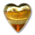 Coeur topaz feuille d'or 35mm x1