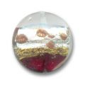Bomb�e 20 mm Ruby/Crystal aventurine feuille d'or et d'argent x1