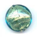 Bomb�e 16 mm feuille d'or Aquamarine x1