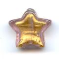Etoile feuille d'or 13 mm Light Amethyst x1