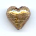 Coeur feuille d'or 16 mm Light Amethyst x1