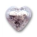 Coeur feuille d'argent 16 mm Rosaline x1