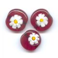 Murano ronde plate 12 mm Siam x1