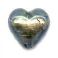 Coeur feuille d'or 16 mm Light Sapphire x1