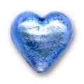 Coeur feuille d'argent 16 mm Light Sapphire x1
