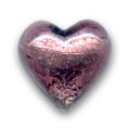 Coeur feuille d'argent 16 mm Amethyst x1