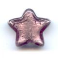 Etoile feuille d'argent 13 mm Amethyst x1