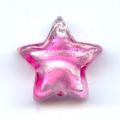 Etoile feuille d'argent 13 mm Rose x1